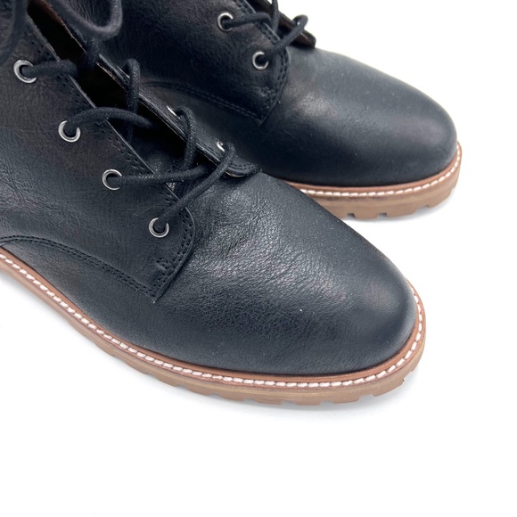 Madewell Women Combat Boot The Clair Leather Lace Up MA979 Black Grunge Punk - Picture 4 of 16